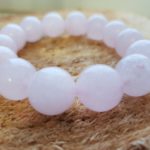 12 mm Браслет из натуральных камней розовый кварц браслет камень любви