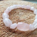 8-12mm Натуральный камень браслет розовый кварц