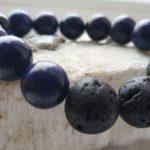 12-14 mm Браслет из натуральных камней лазурит и лава