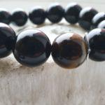 14 mm Браслет натуральный камень тигровый глаз - помогает нормализовать сон