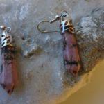 Серьги из натуральный камен родонит