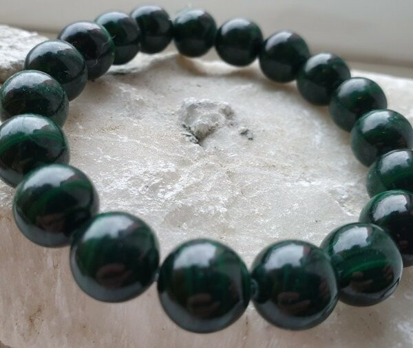 10mm Rokassprādze naturāls Malahīts - aizsardzības, balansa, transformācijas un attiecību akmens