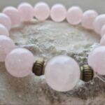 12 -14mm Dabiskā rozā kvarca rokussprādze mīlestības akmens